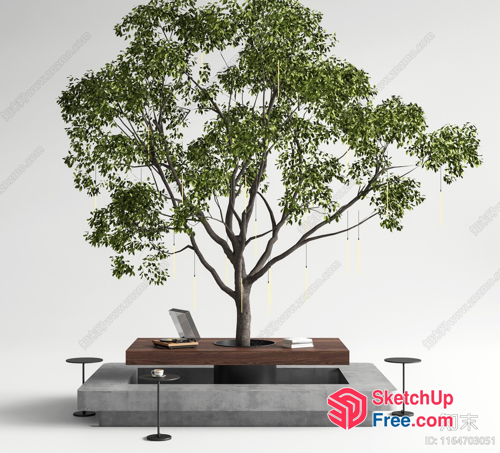 Modern Tree-Inspired Office Space 3D SketchUp File