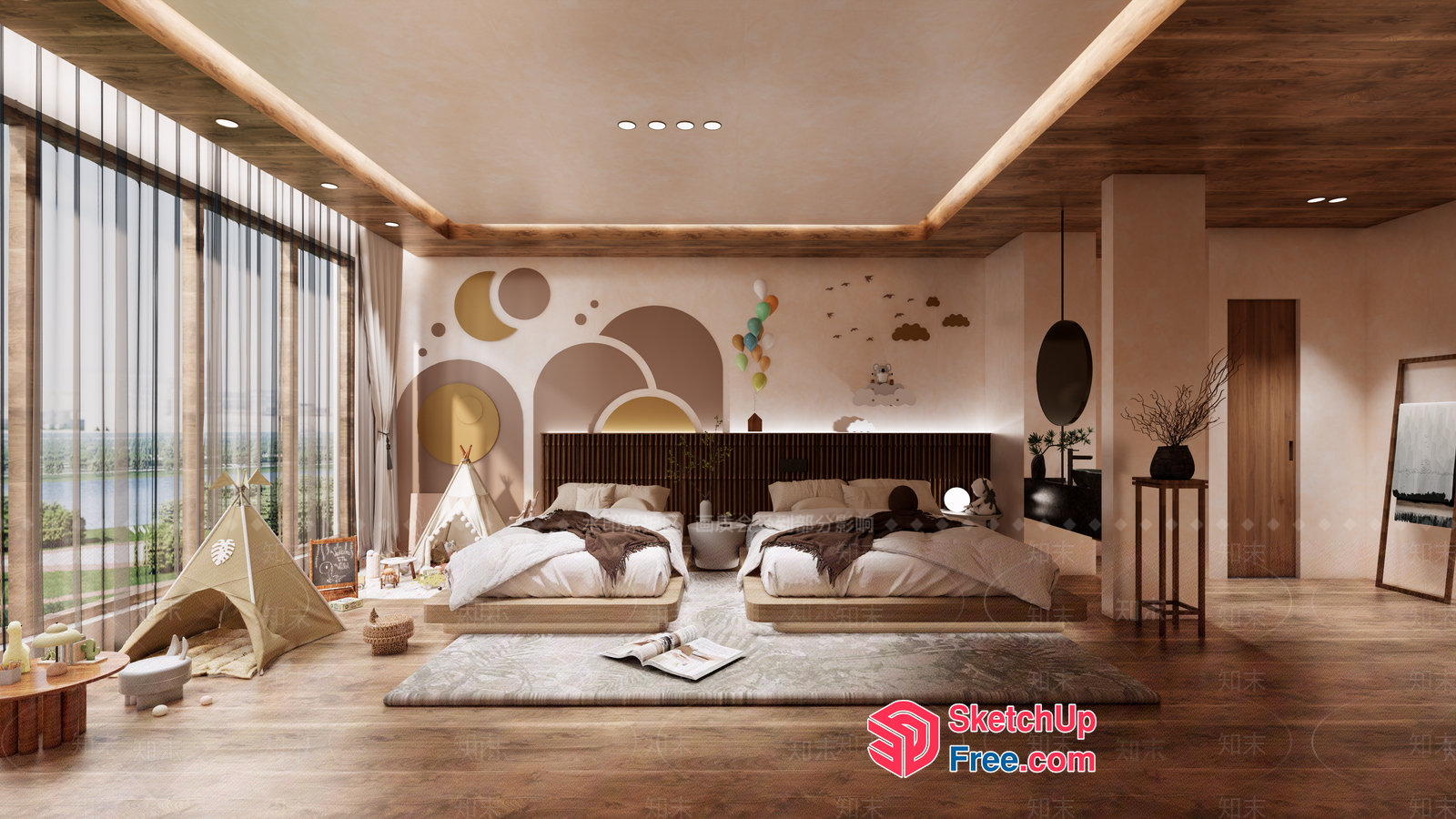 Cozy Modern Kids' Bedroom 3D SketchUp File