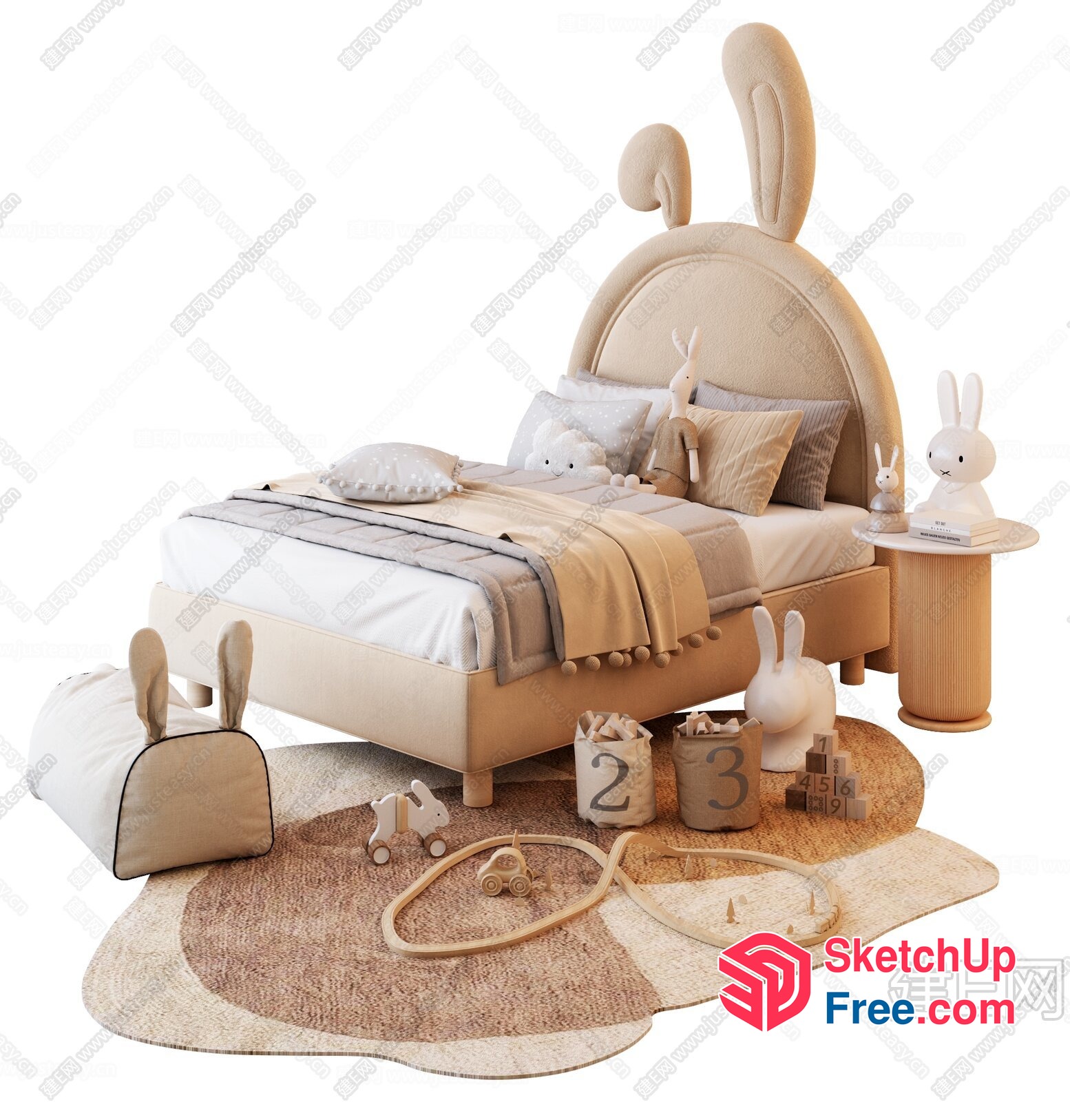 Bunny-Themed Bedroom Furniture 3D SketchUp File