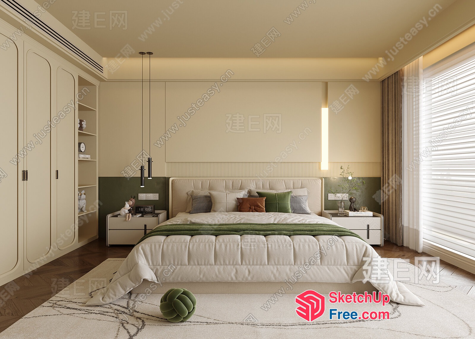 Modern Minimalist Bedroom Interior 3D SketchUp File