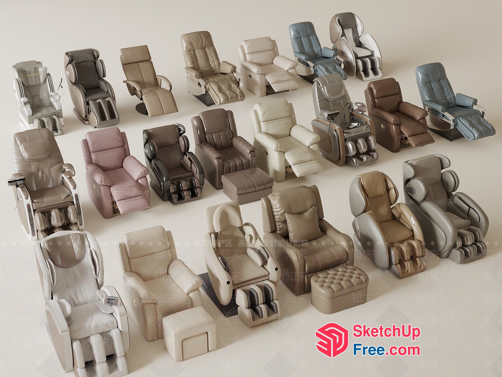 Collection Of Modern And Comfortable Chairs 3D SketchUp File