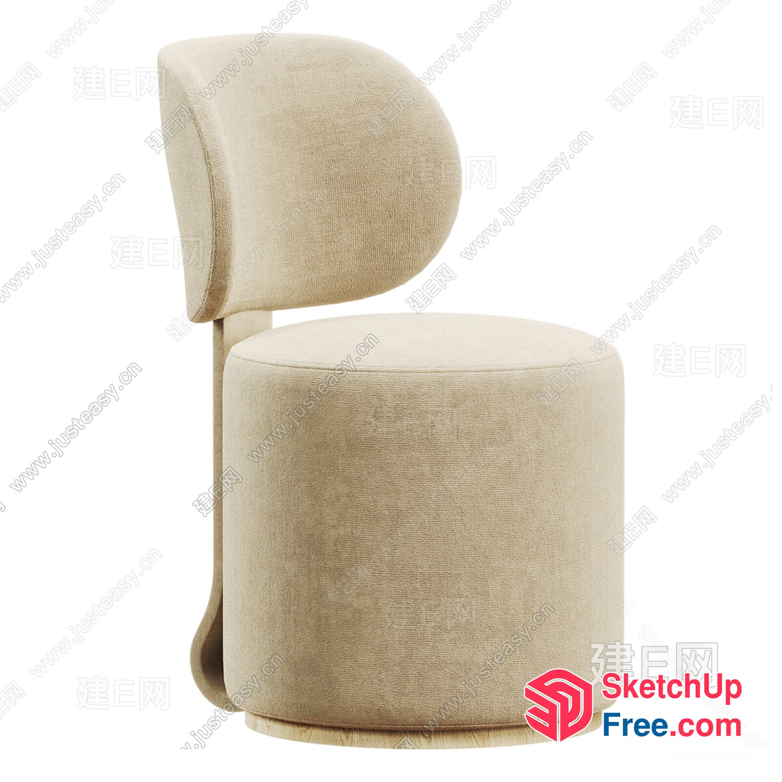 Creamy Style Accent Chair 3D SketchUp File