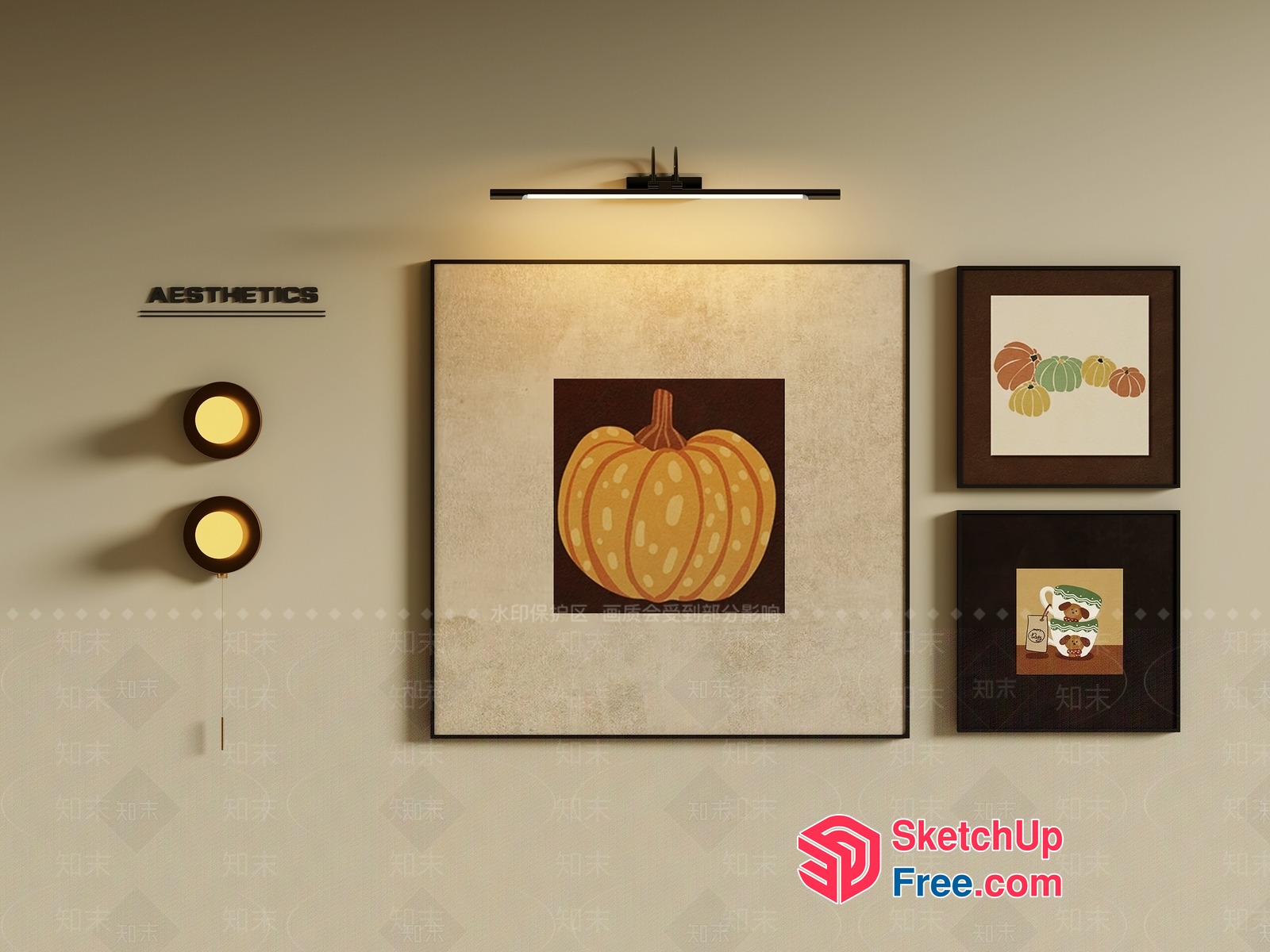 Aesthetic Pumpkin Wall Art 3D SketchUp File