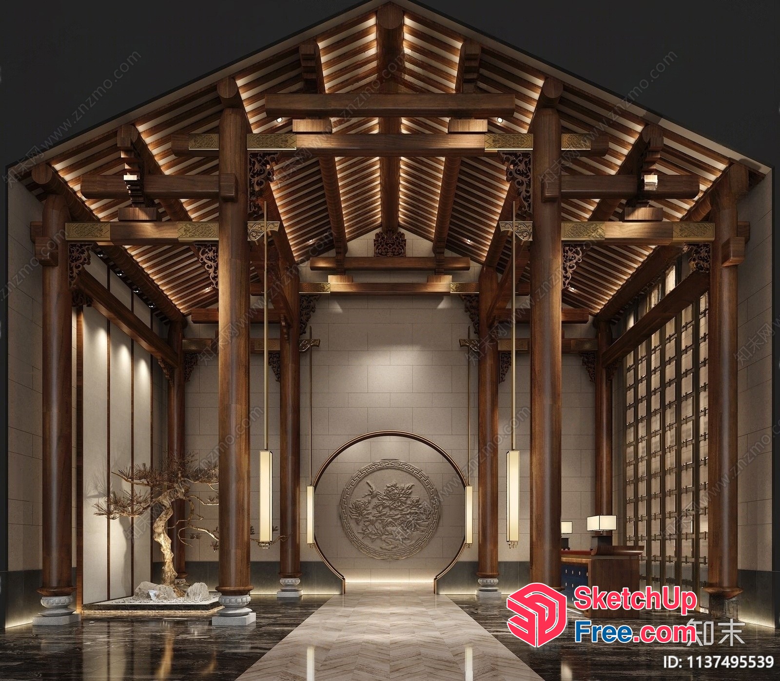 Traditional Chinese Architecture Interior Design 3D SketchUp File