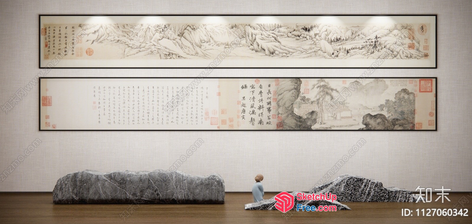 Artistic Asian Landscape Painting 3D SketchUp File