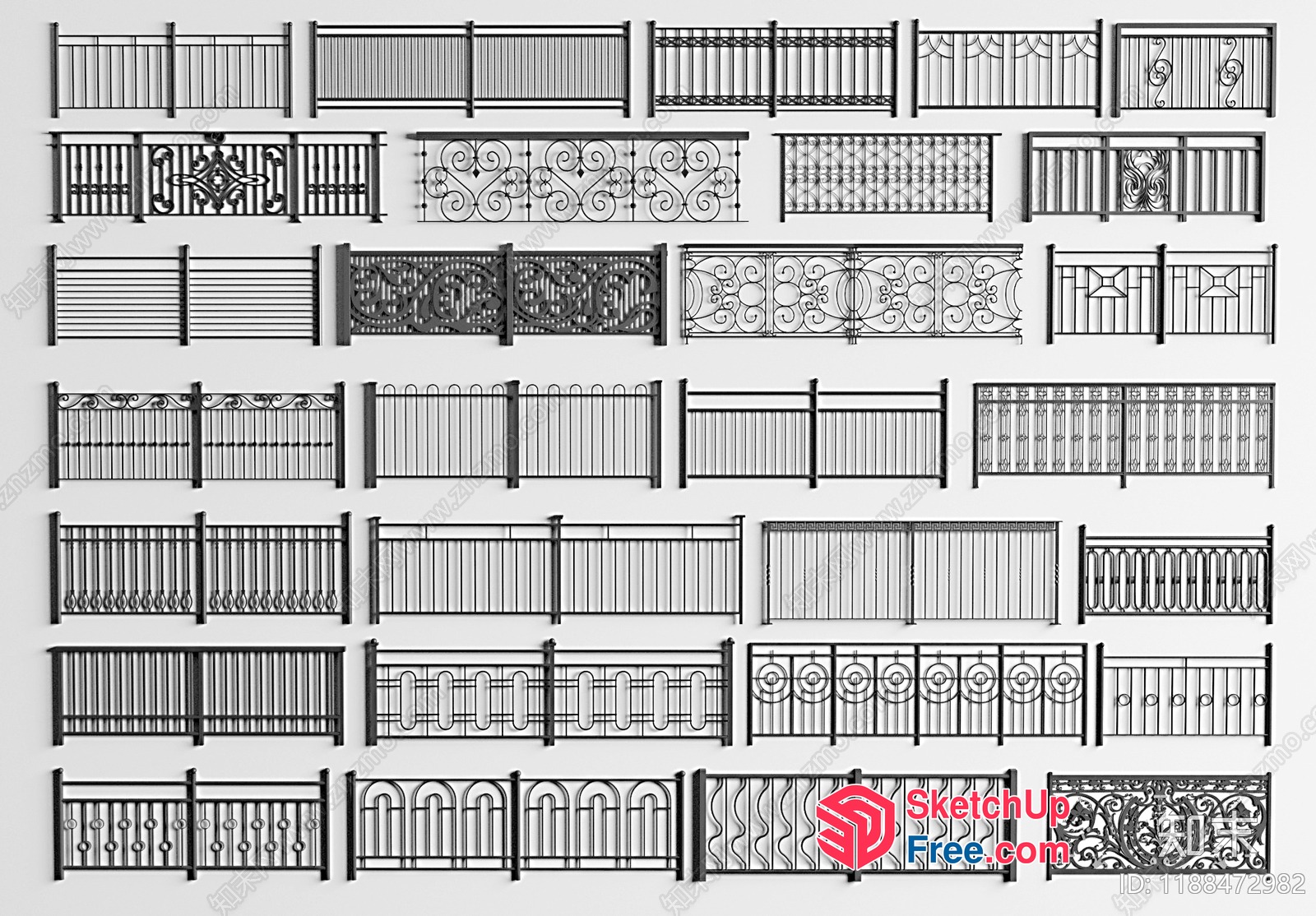 Ornate Metal Railings 3D SketchUp File