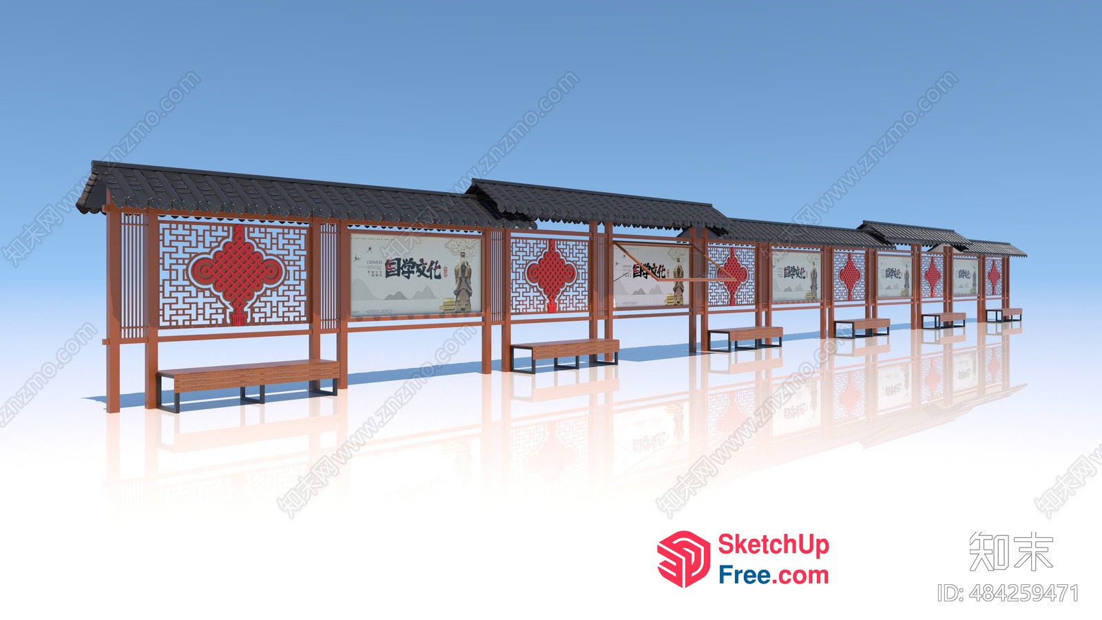 Traditional Chinese Pavilion Exterior 3D SketchUp File