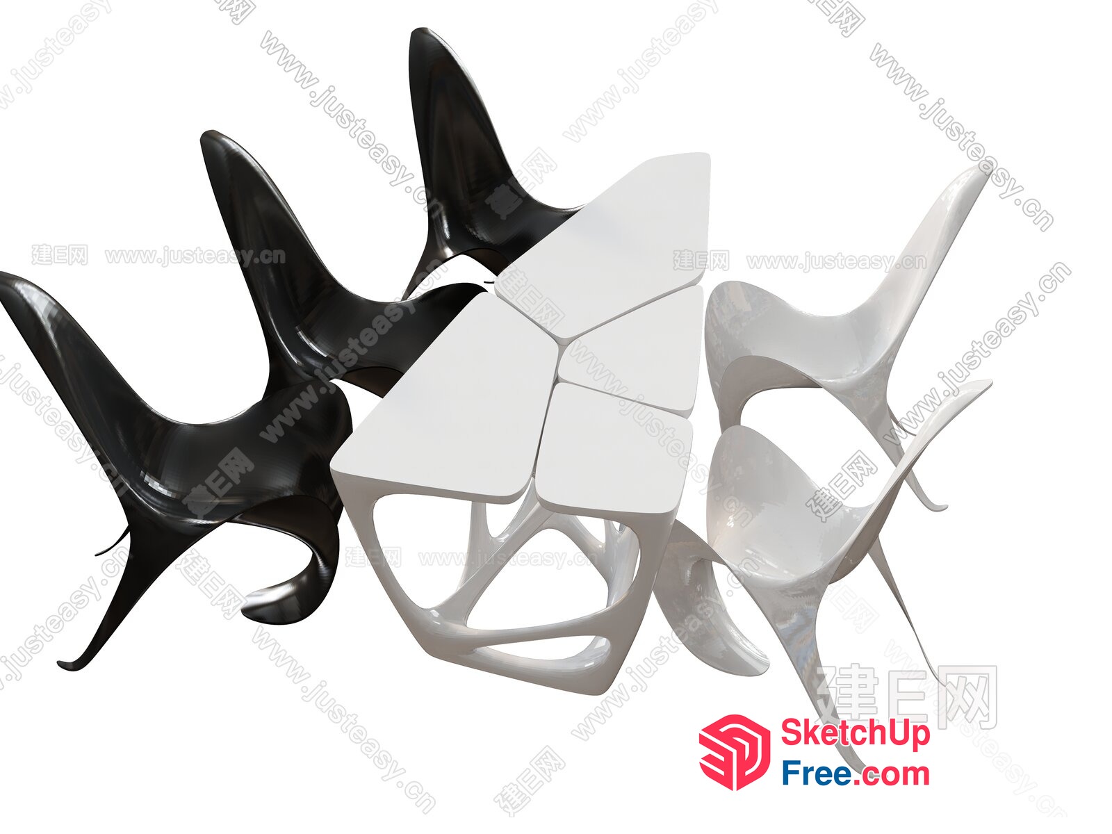 Modern Sleek Futuristic Chair Designs 3D SketchUp File