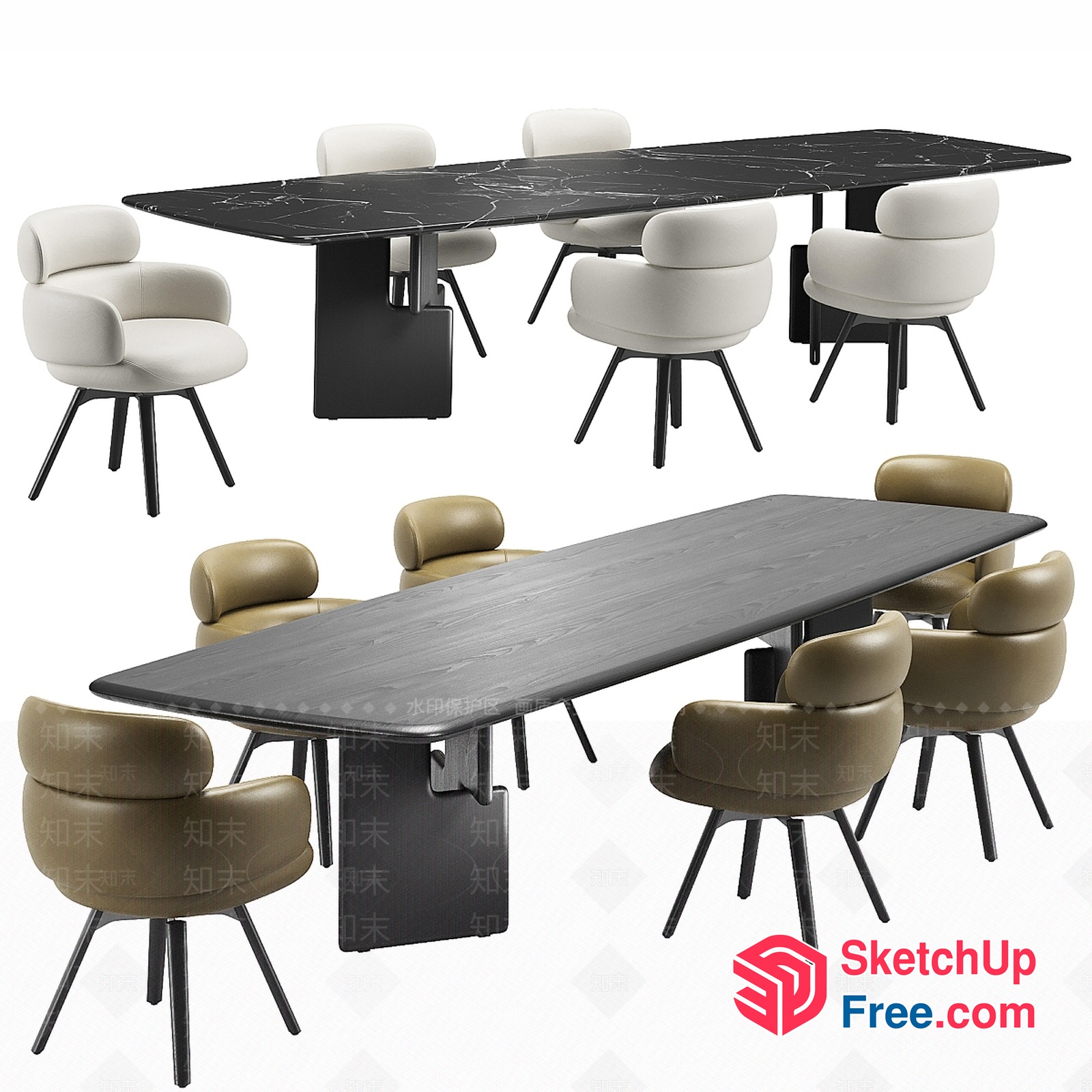 Modern Dining Room Furniture Collection 3D SketchUp File
