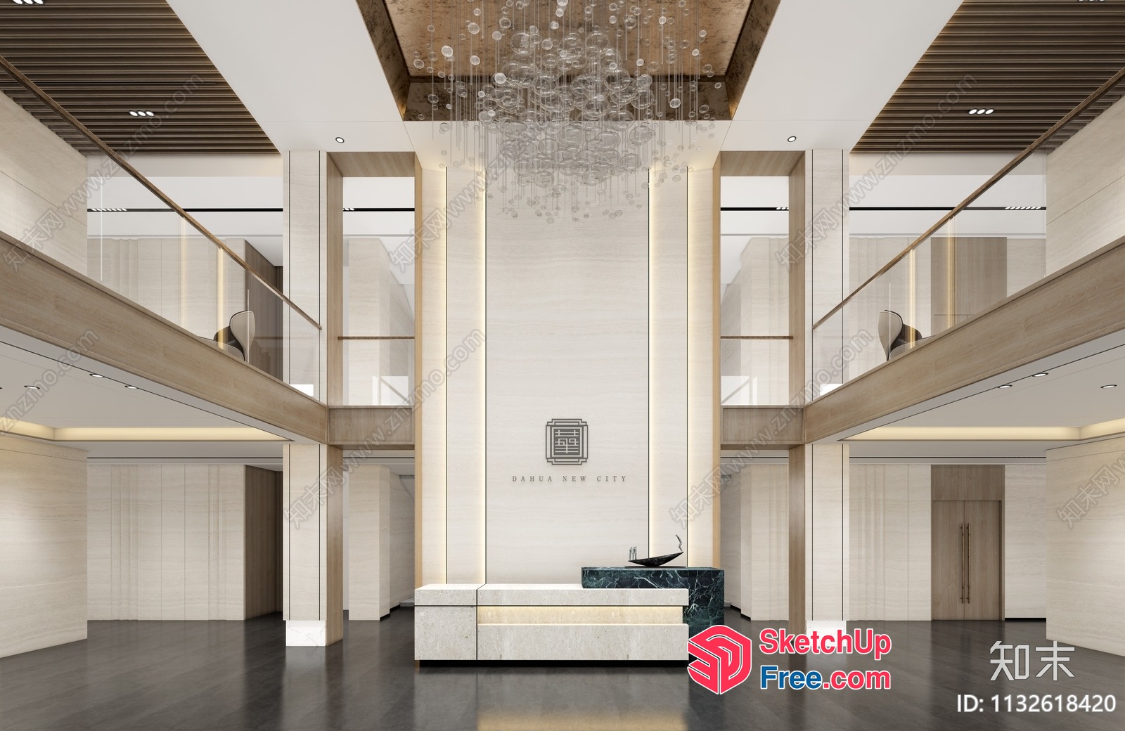Elegant And Modern Reception Area 3D SketchUp File