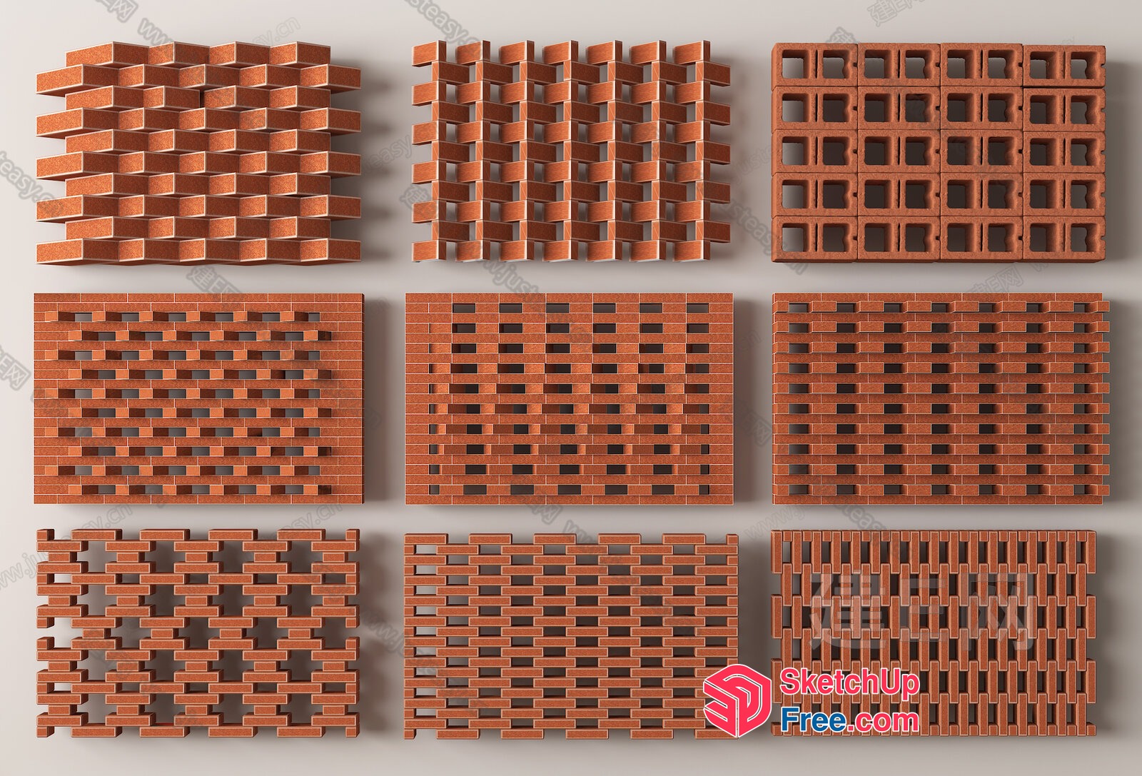 Brick Wall Patterns 3D SketchUp File