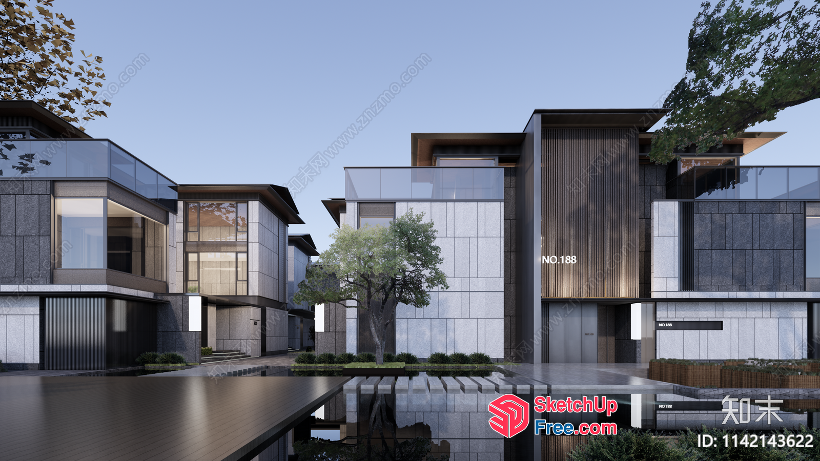 Modern Villa With Glass Curtain Wall And Elegant Decor 3D SketchUp File