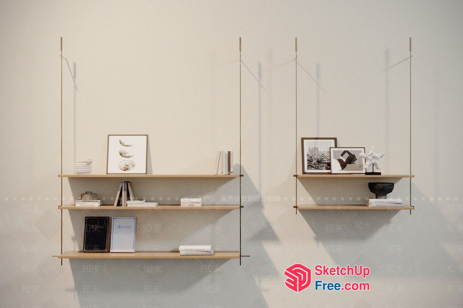 Minimalist Decorative Shelves For Displaying Books And Art 3D SketchUp File