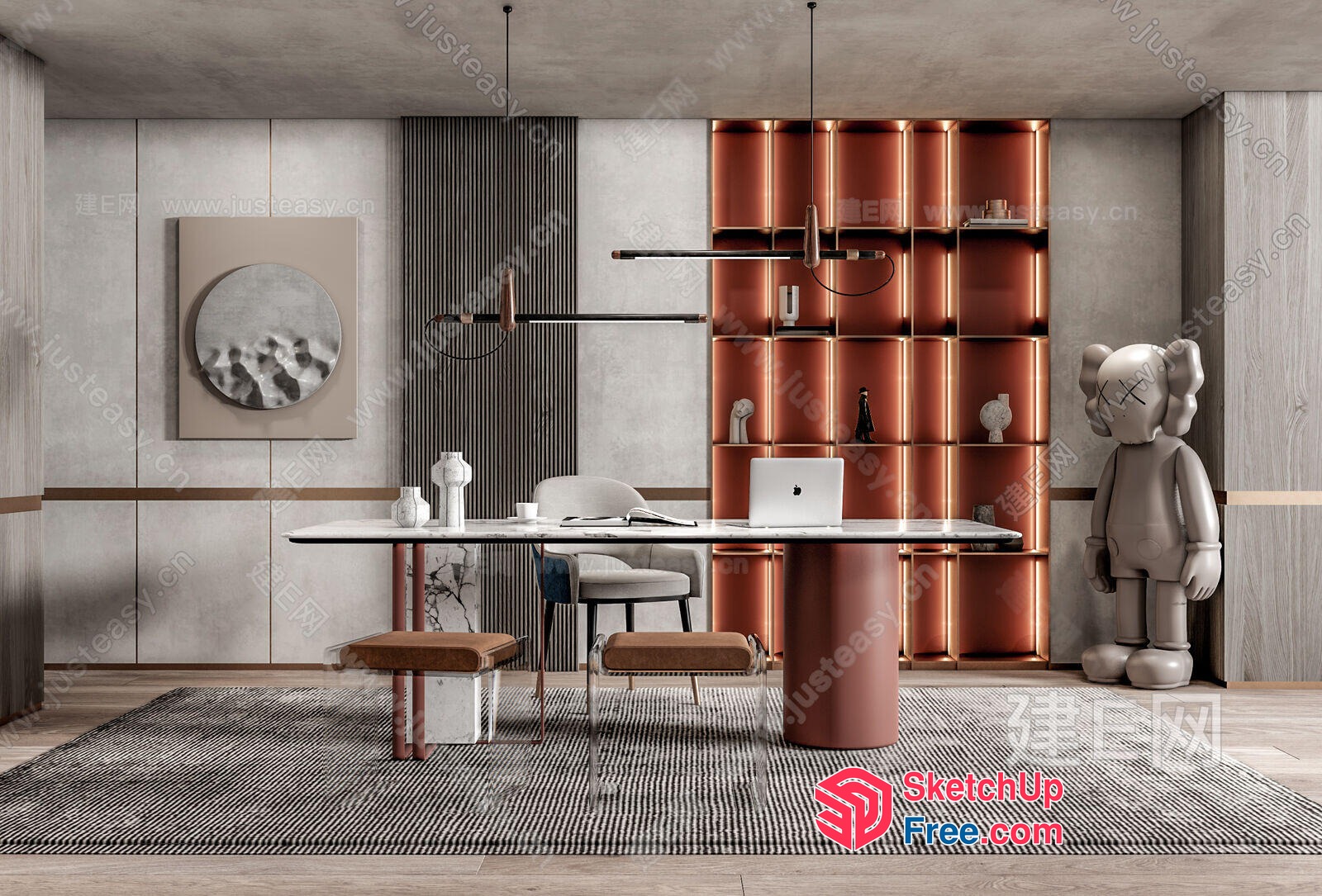 Modern Office Space With Sleek Furniture And Minimalist Decor 3D SketchUp File