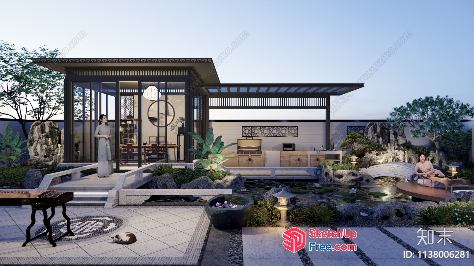 Elegant Asian-Inspired Home Decor 3D SketchUp File