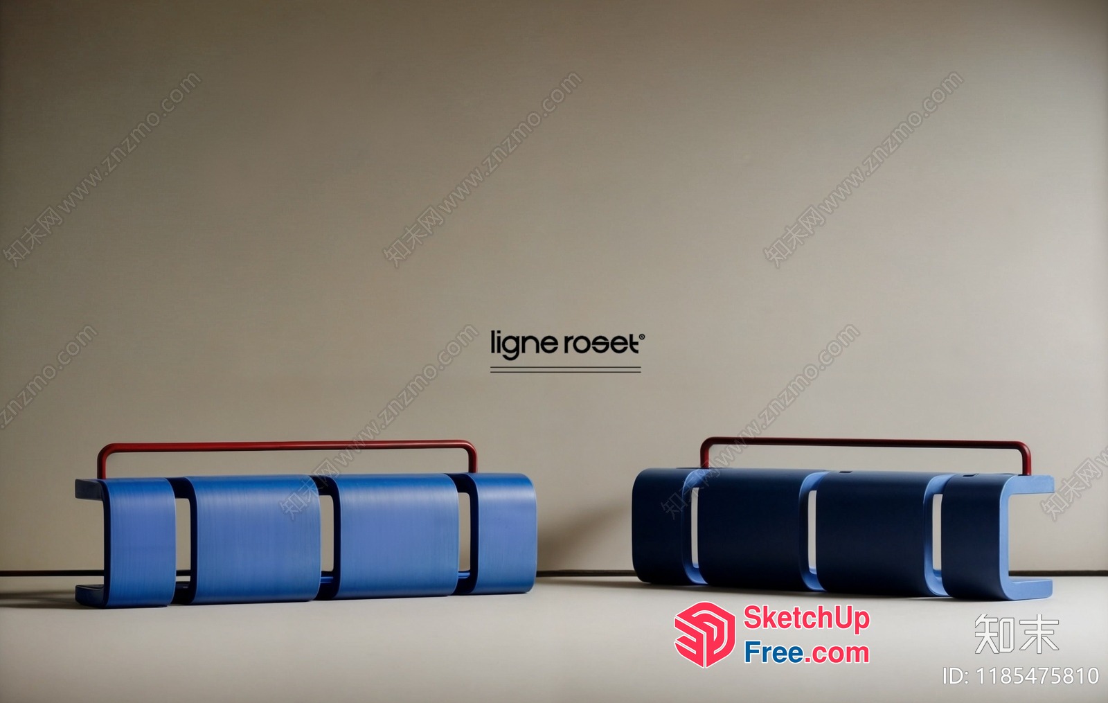 Modern Blue And Red Furniture Pieces 3D SketchUp File