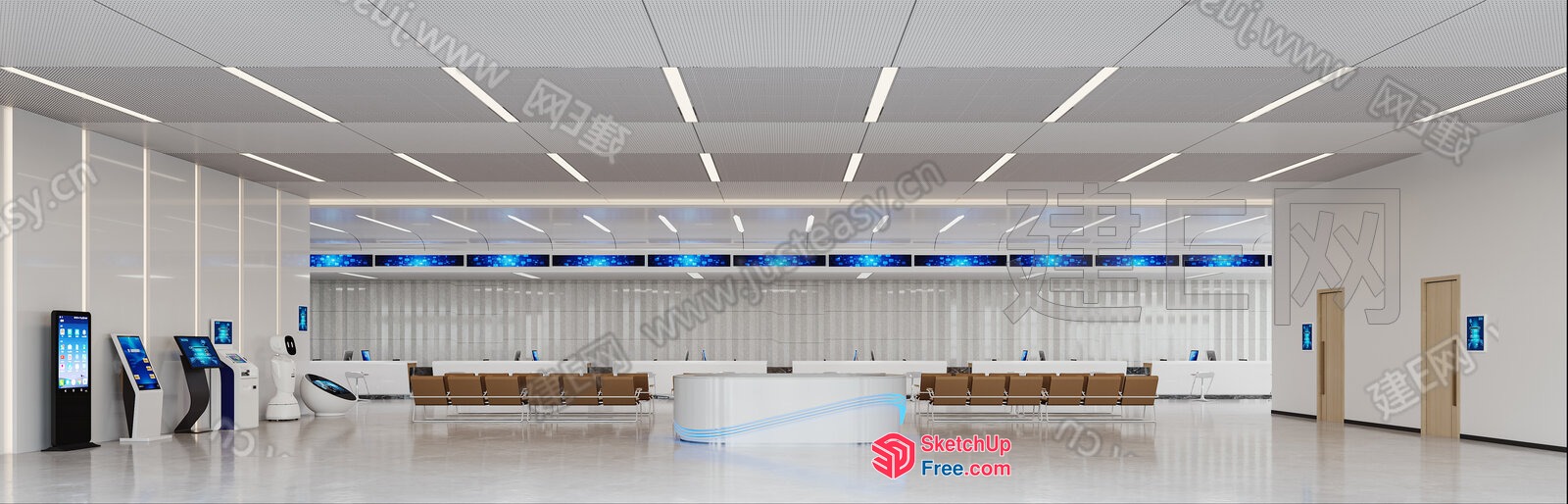 Modern Office Space With Sleek And Minimalist Decor 3D SketchUp File