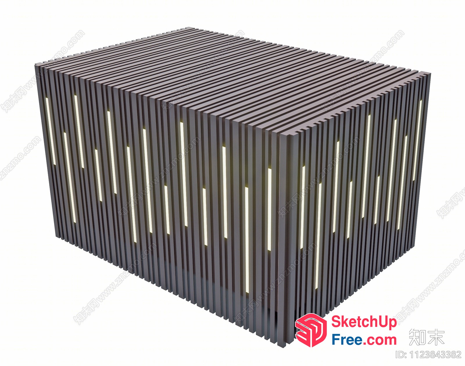 Modern Gray Pillar-Style Wall 3D SketchUp File