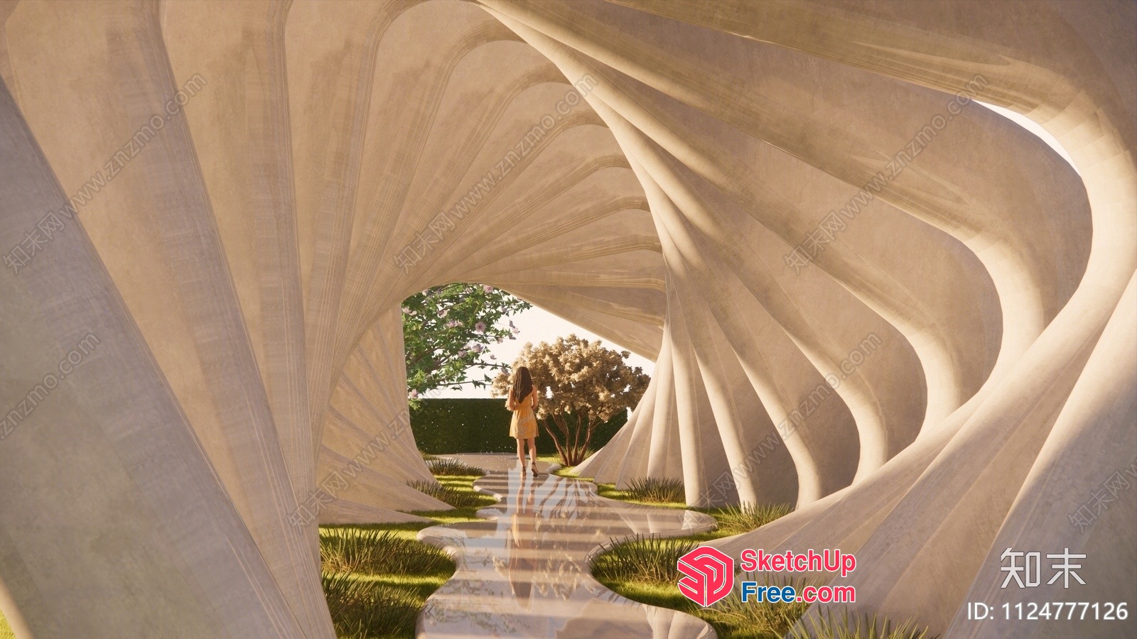 Organic Curved Architecture 3D SketchUp File