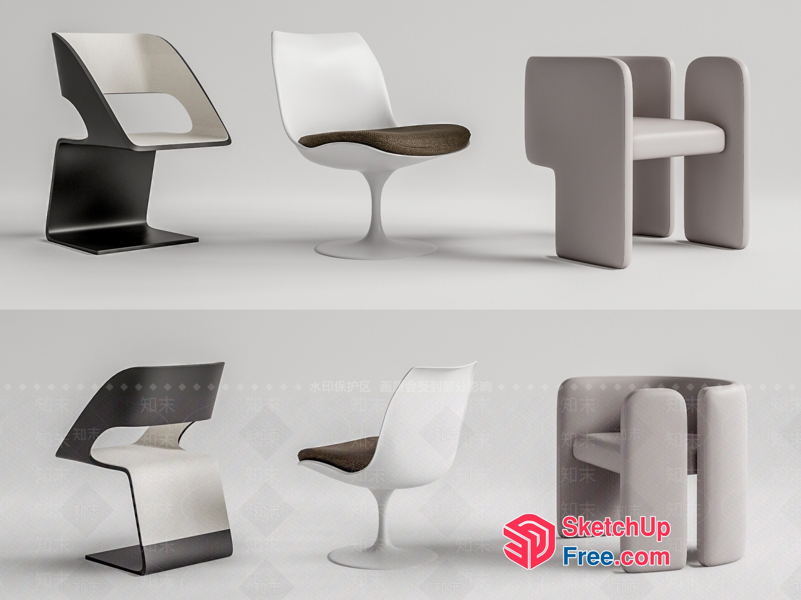Modern Minimalist Furniture Collection 3D SketchUp File