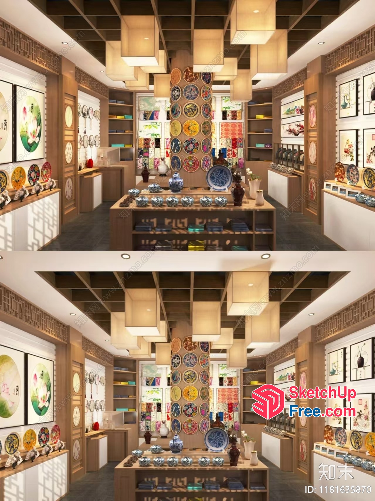 Chinese-Inspired Interior Design With Traditional Decor 3D SketchUp File