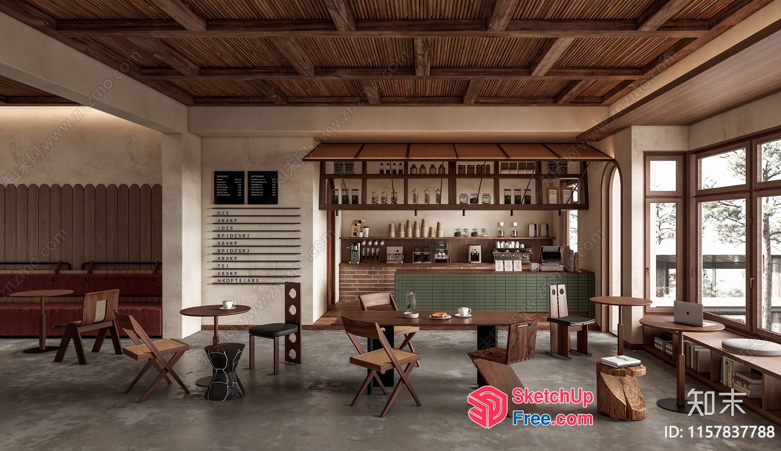 Cozy Rustic Modern Interior 3D SketchUp File