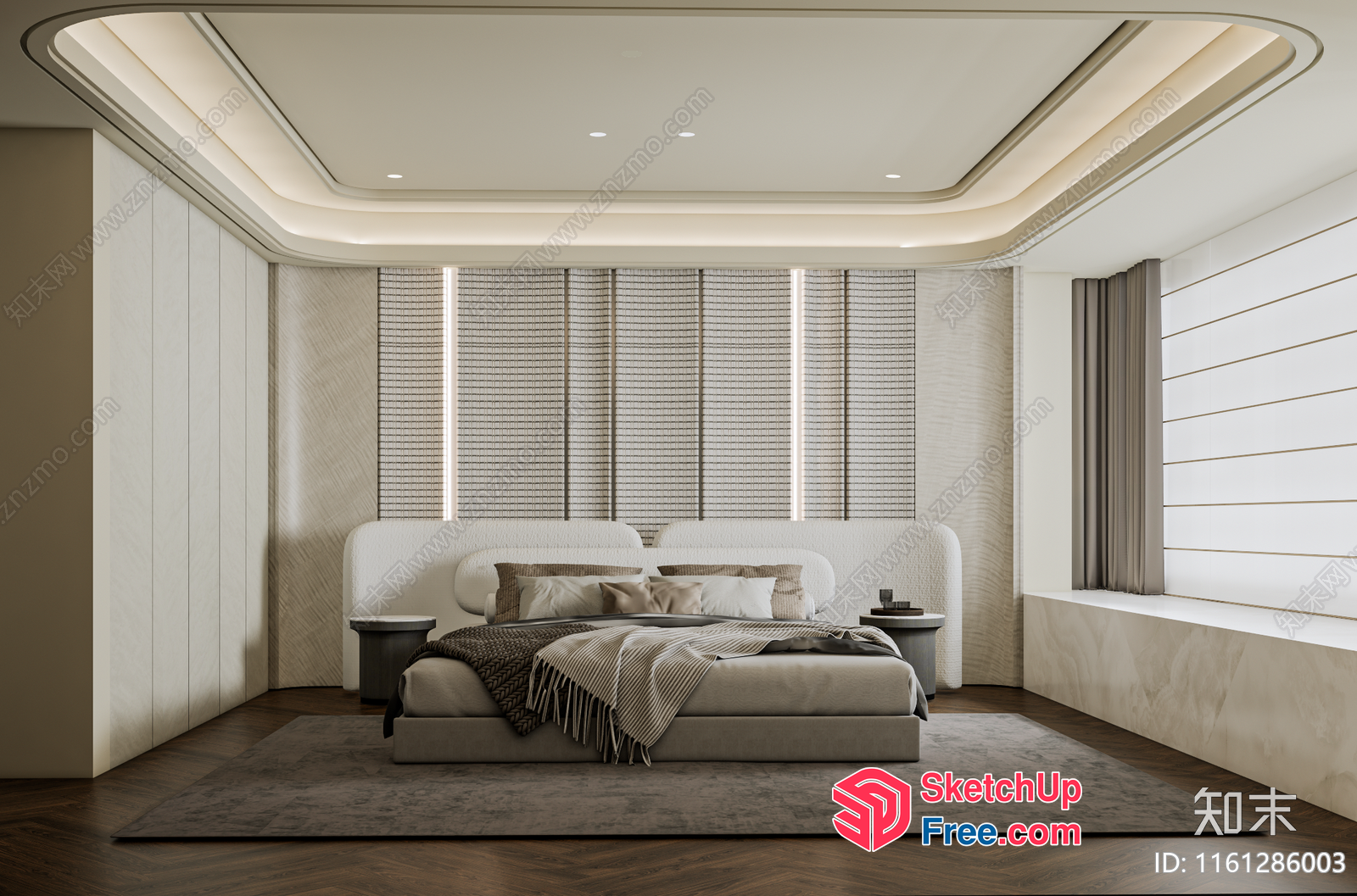 Modern Minimalist Bedroom Design 3D SketchUp File