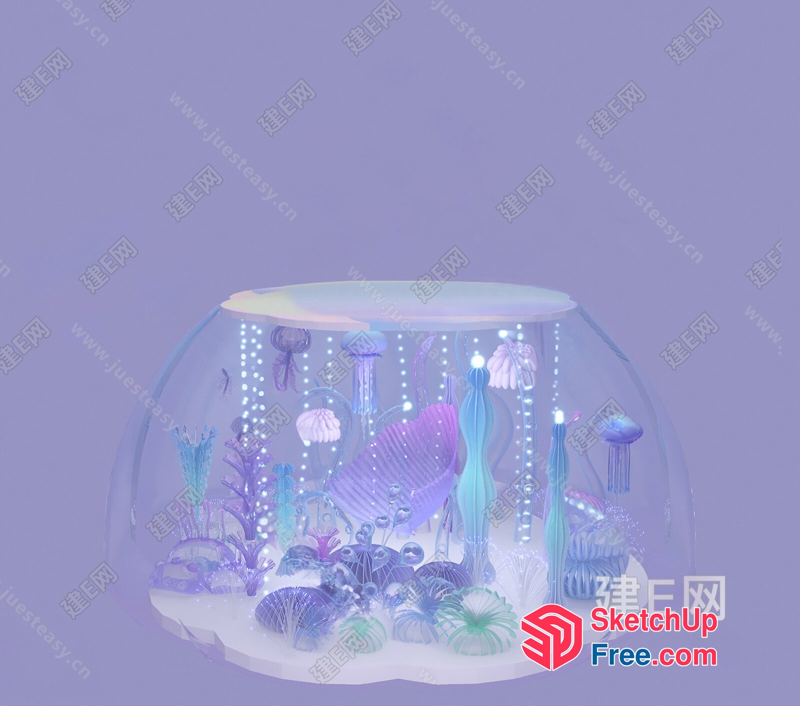 Underwater Scene With Decorative Elements 3D SketchUp File