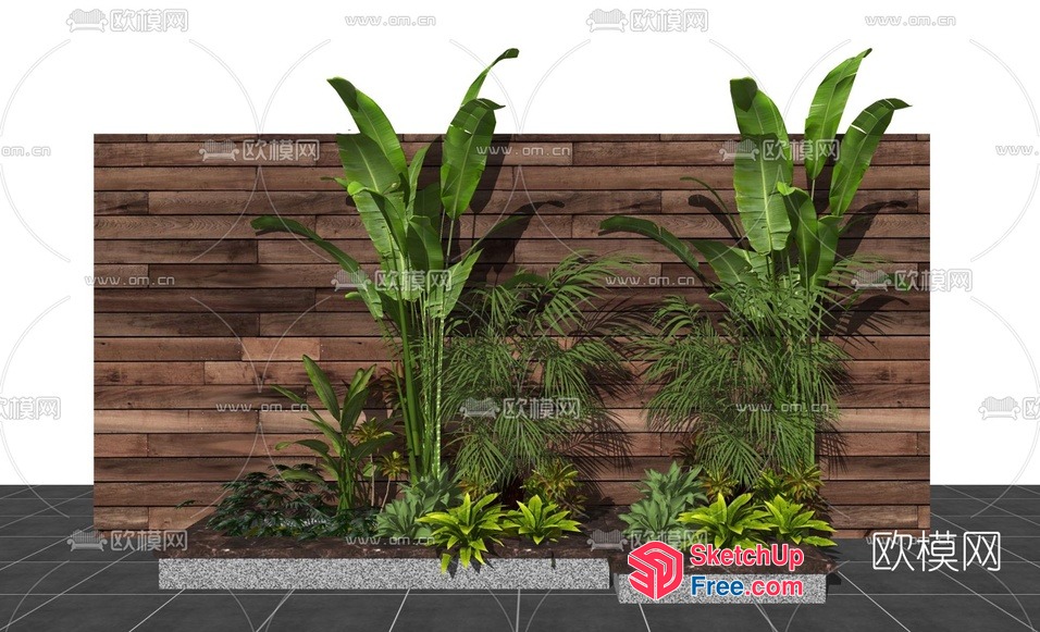 Exotic Tropical Plants In A Modern Setting 3D SketchUp File