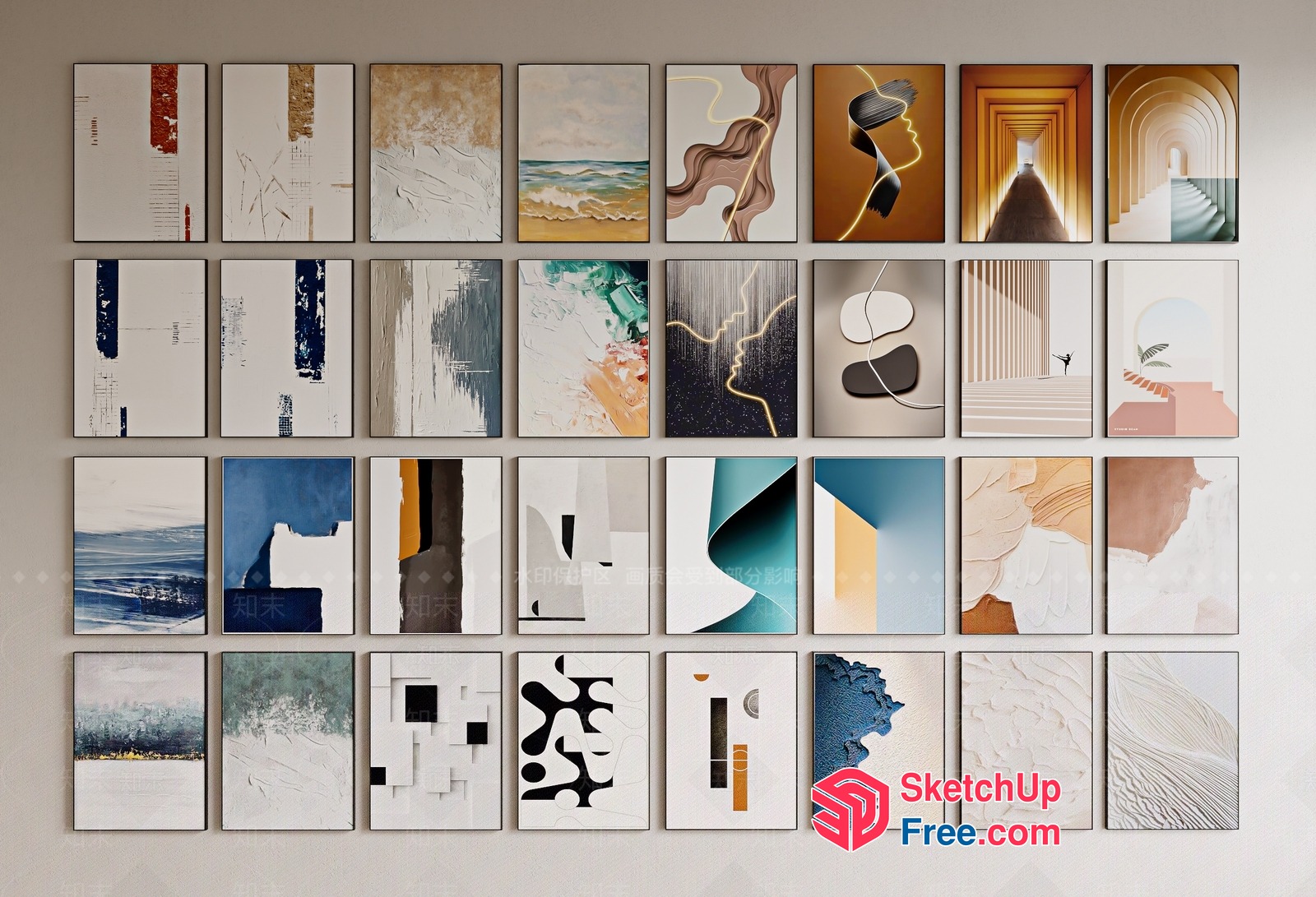 Abstract Modern Art Collection 3D SketchUp File
