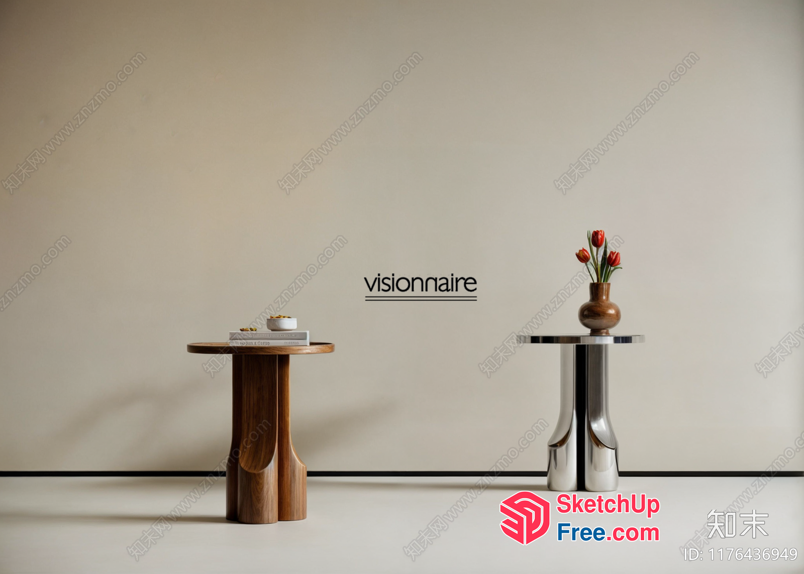 Minimalist Scandinavian Side Tables 3D SketchUp File