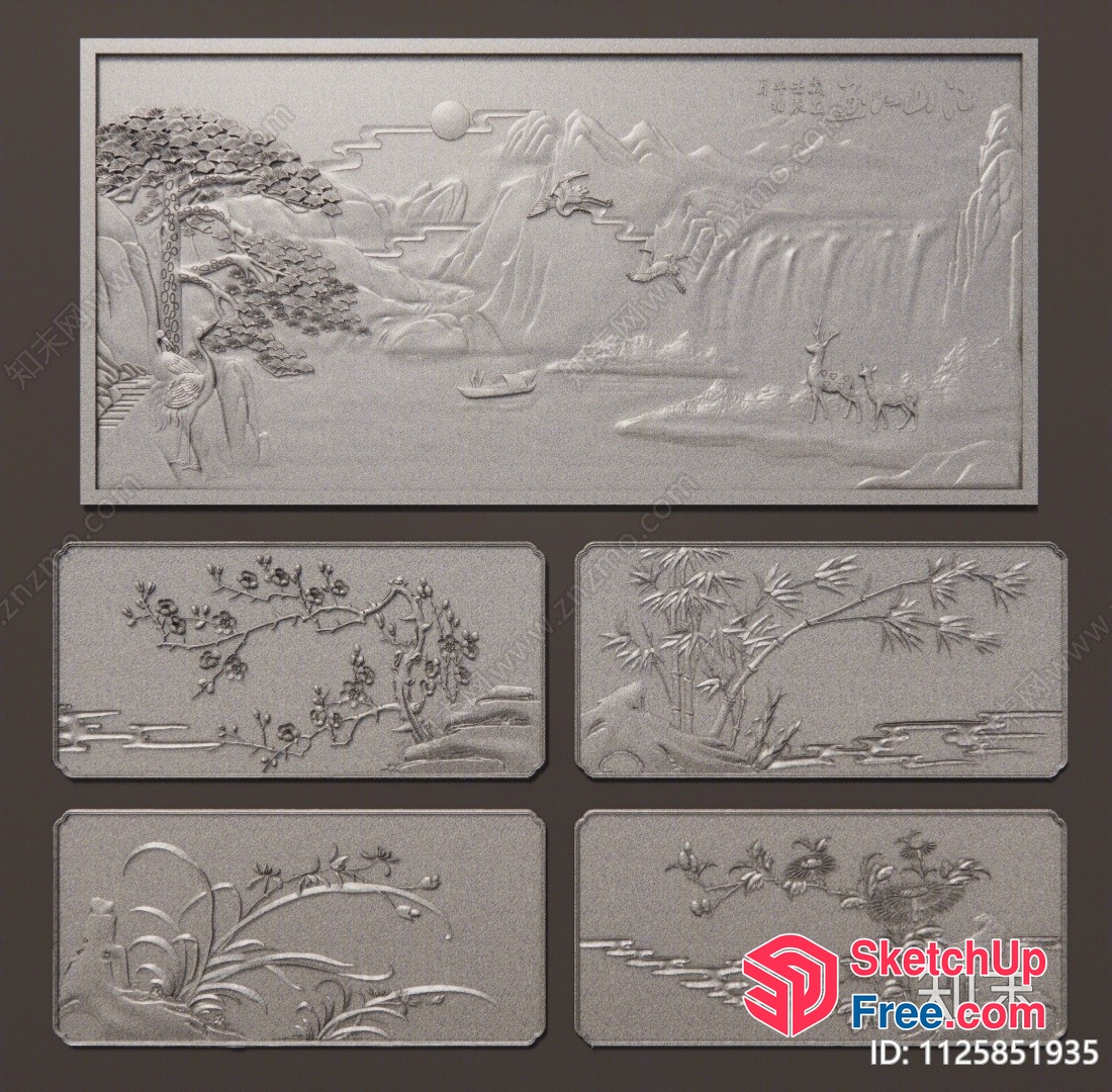 Carved Decorative Wall Panels 3D SketchUp File