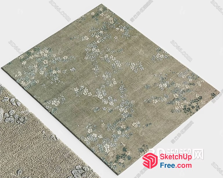Floral Patterned Rug 3D SketchUp File