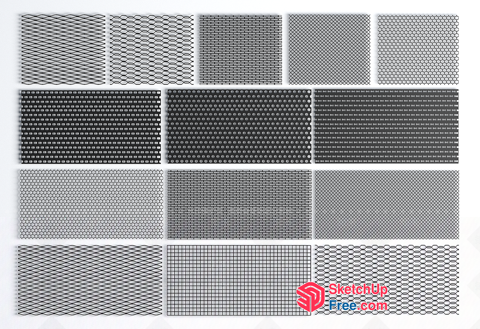 Geometric Patterns In Various Shapes 3D SketchUp File