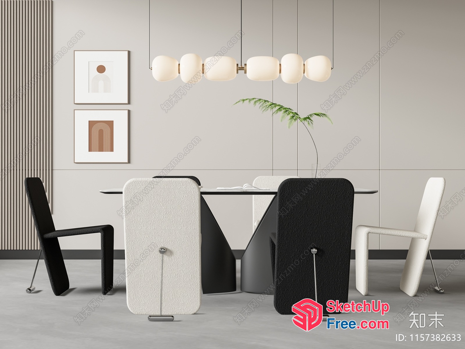 Modern Minimalist Dining Room Interior 3D SketchUp File