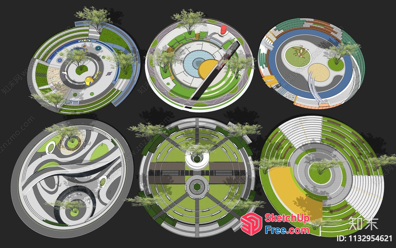 Futuristic Circular Urban Planning Design 3D SketchUp File