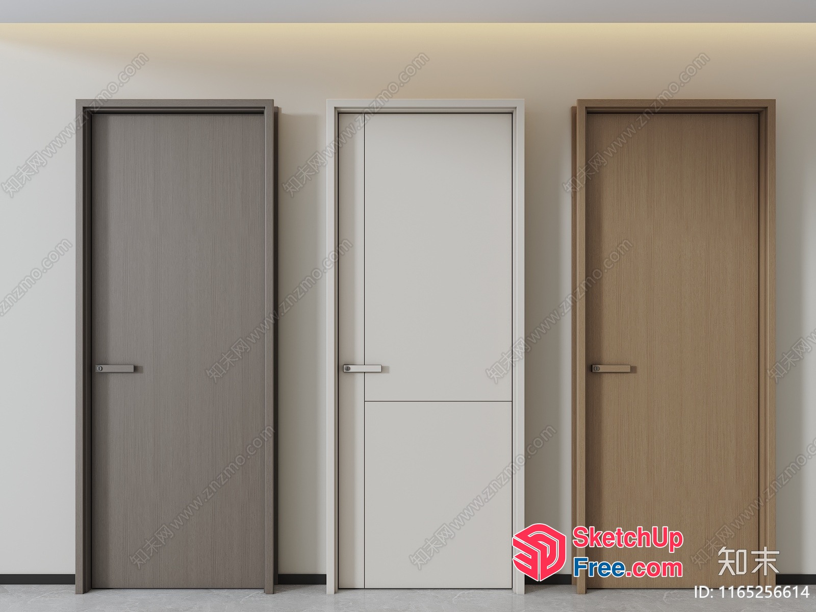 Three Doors In A Row 3D SketchUp File
