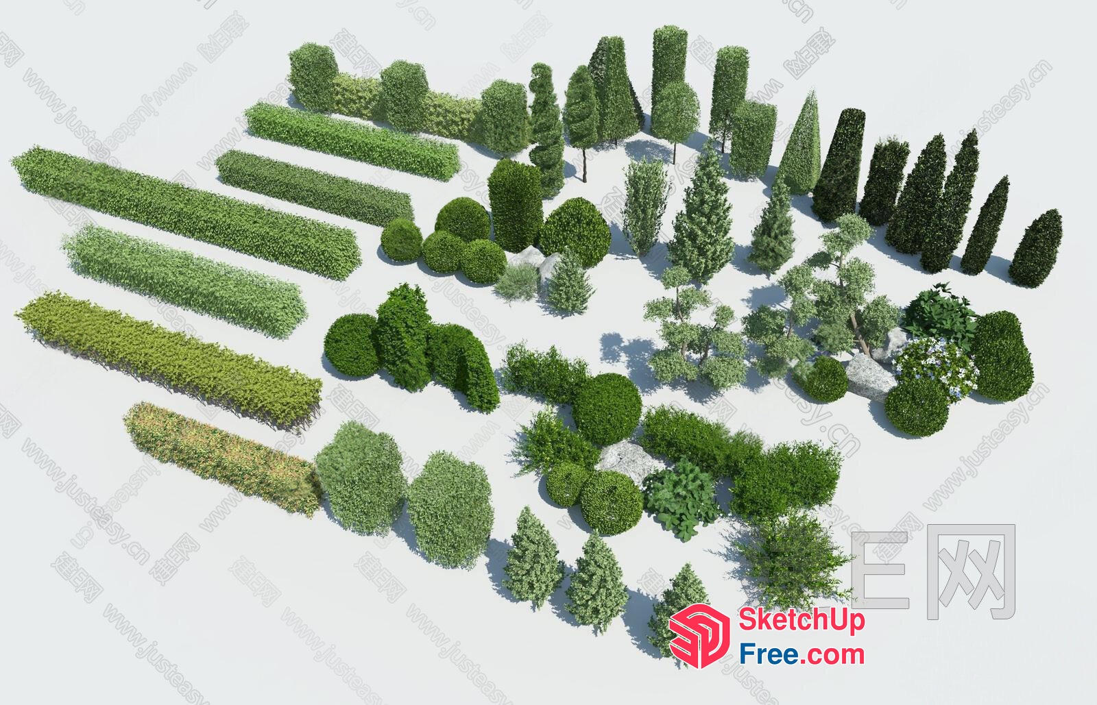 3D Model Of Various Trees And Shrubs 3D SketchUp File