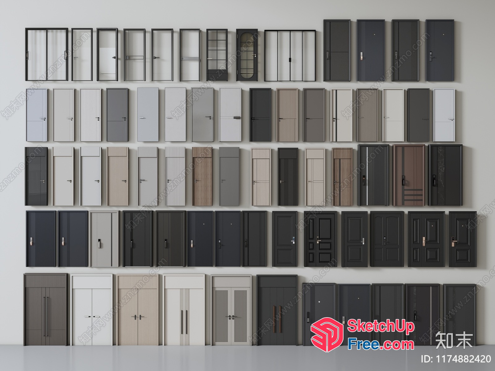 Doors And Doorways In Various Styles 3D SketchUp File