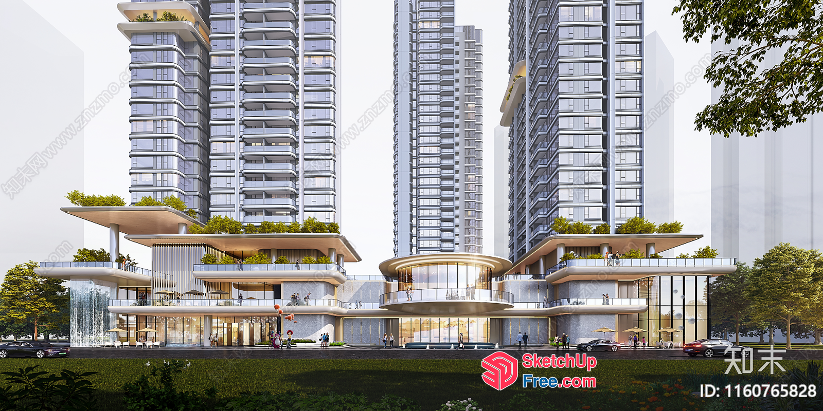 Modern Apartment Building Exterior 3D SketchUp File