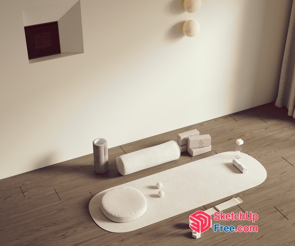 Minimalist White Decorative Items In A Modern Room 3D SketchUp File