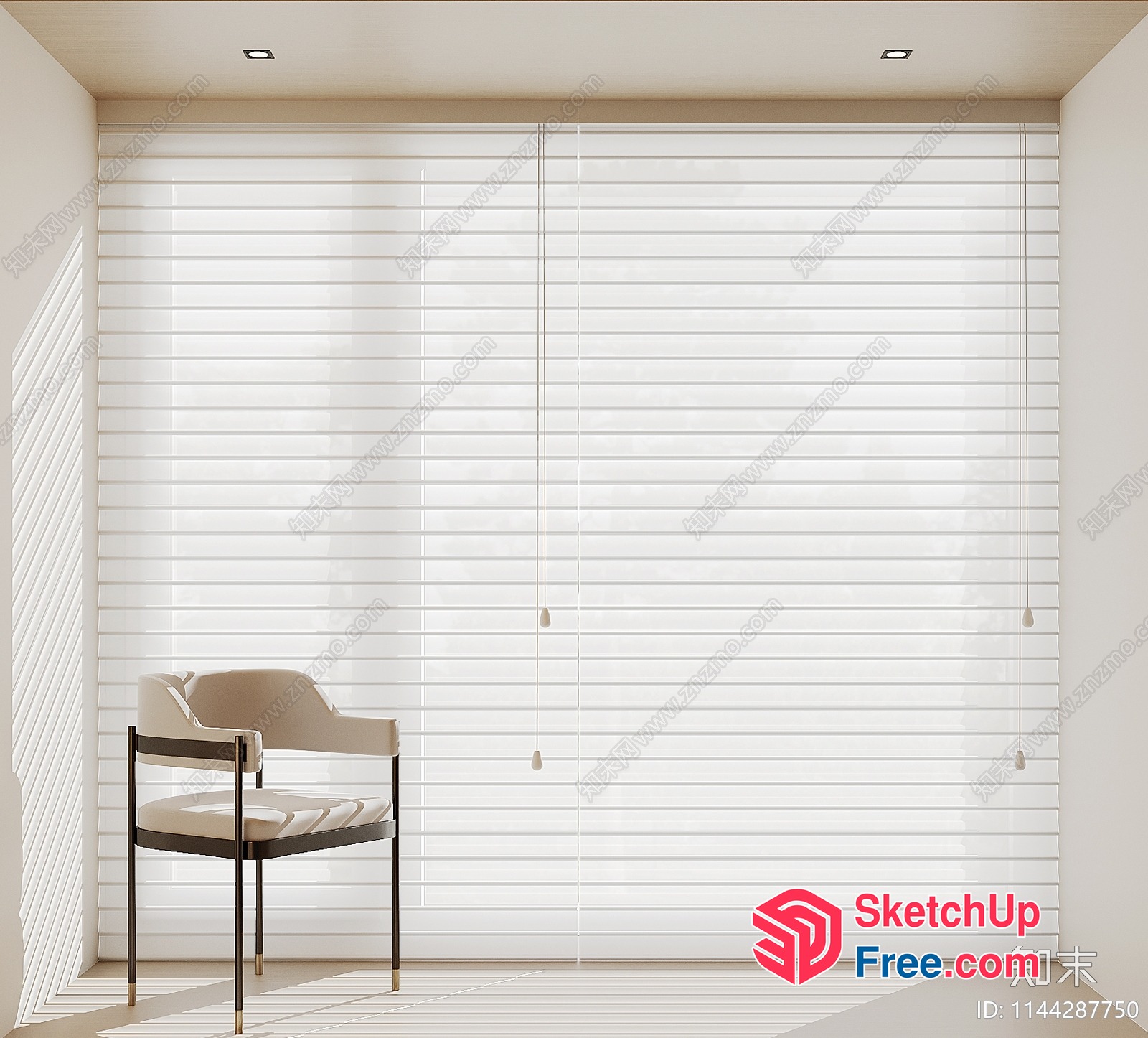 Simple Yet Elegant White Window Blinds 3D SketchUp File