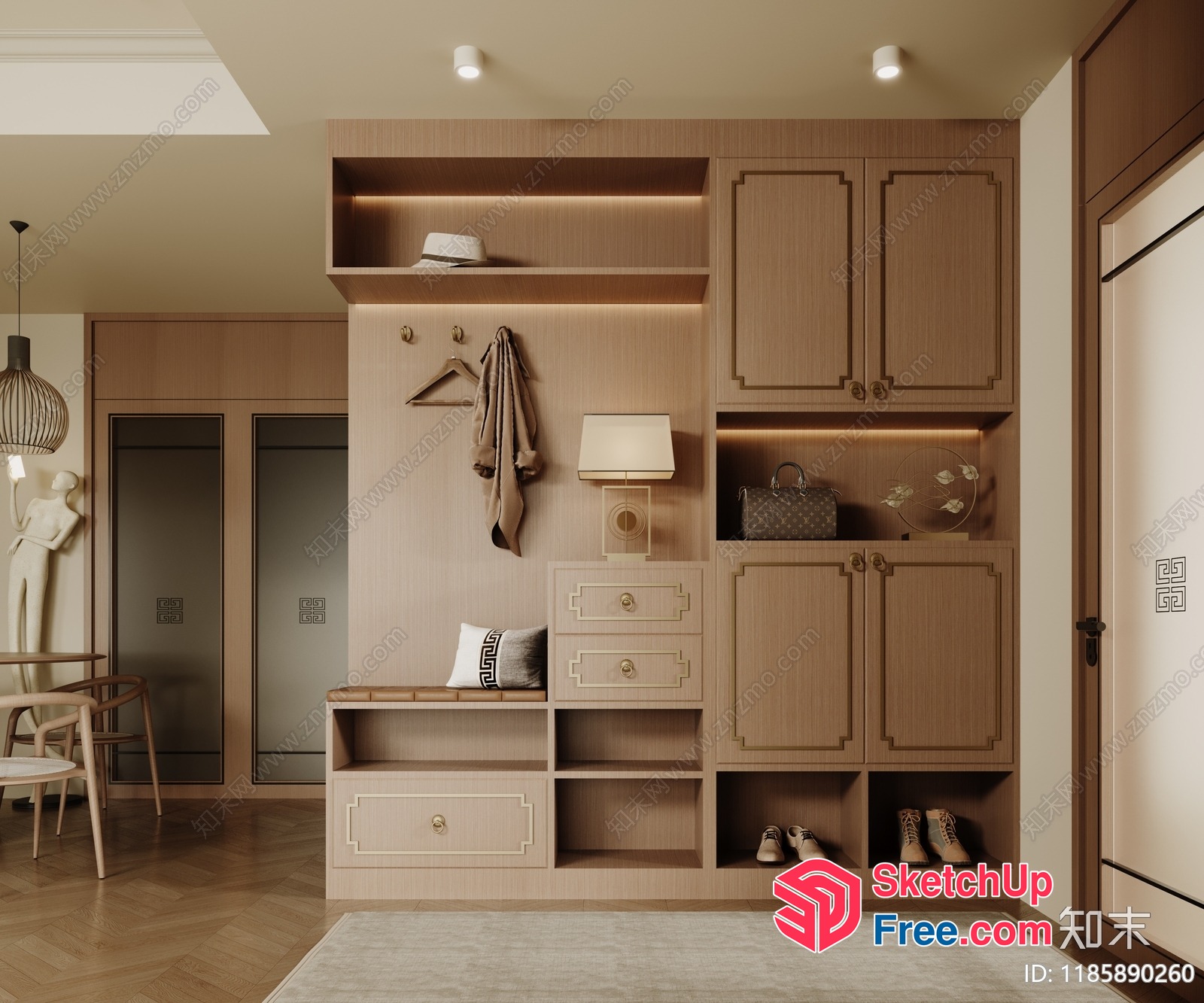 Modern Minimalist Shoe Cabinet 3D SketchUp File