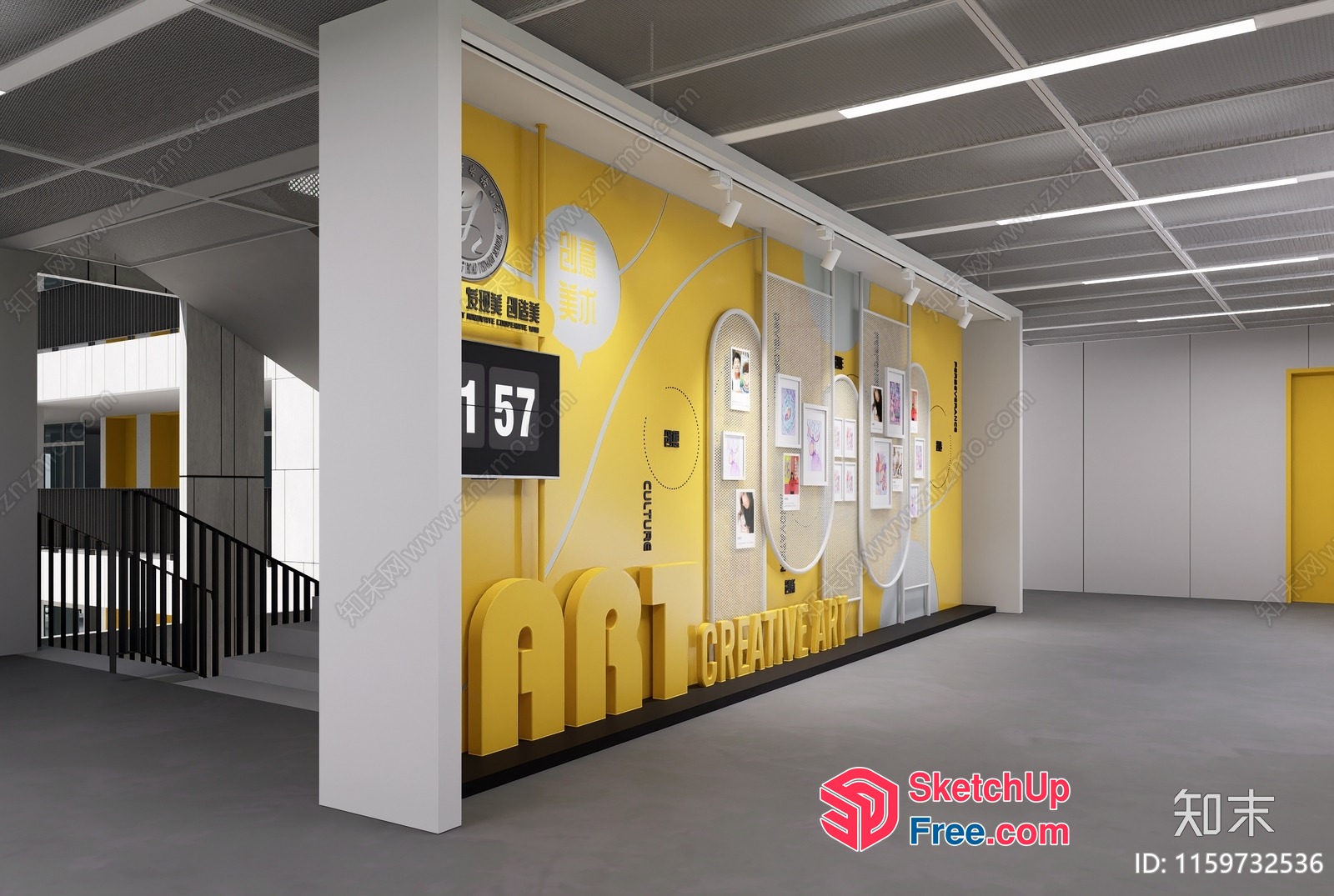 Artistic Creative Wall Display 3D SketchUp File