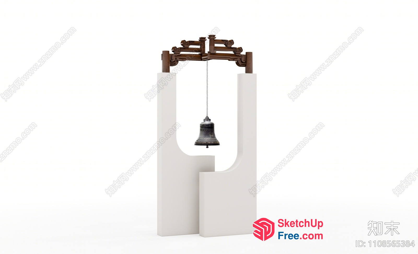 Ornate Doorway With Suspended Bell 3D SketchUp File