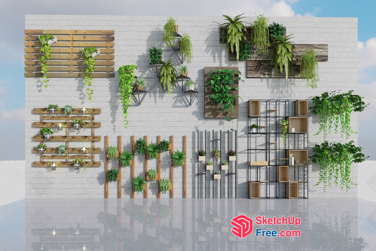 Modern Greenery Wall Decor 3D SketchUp File