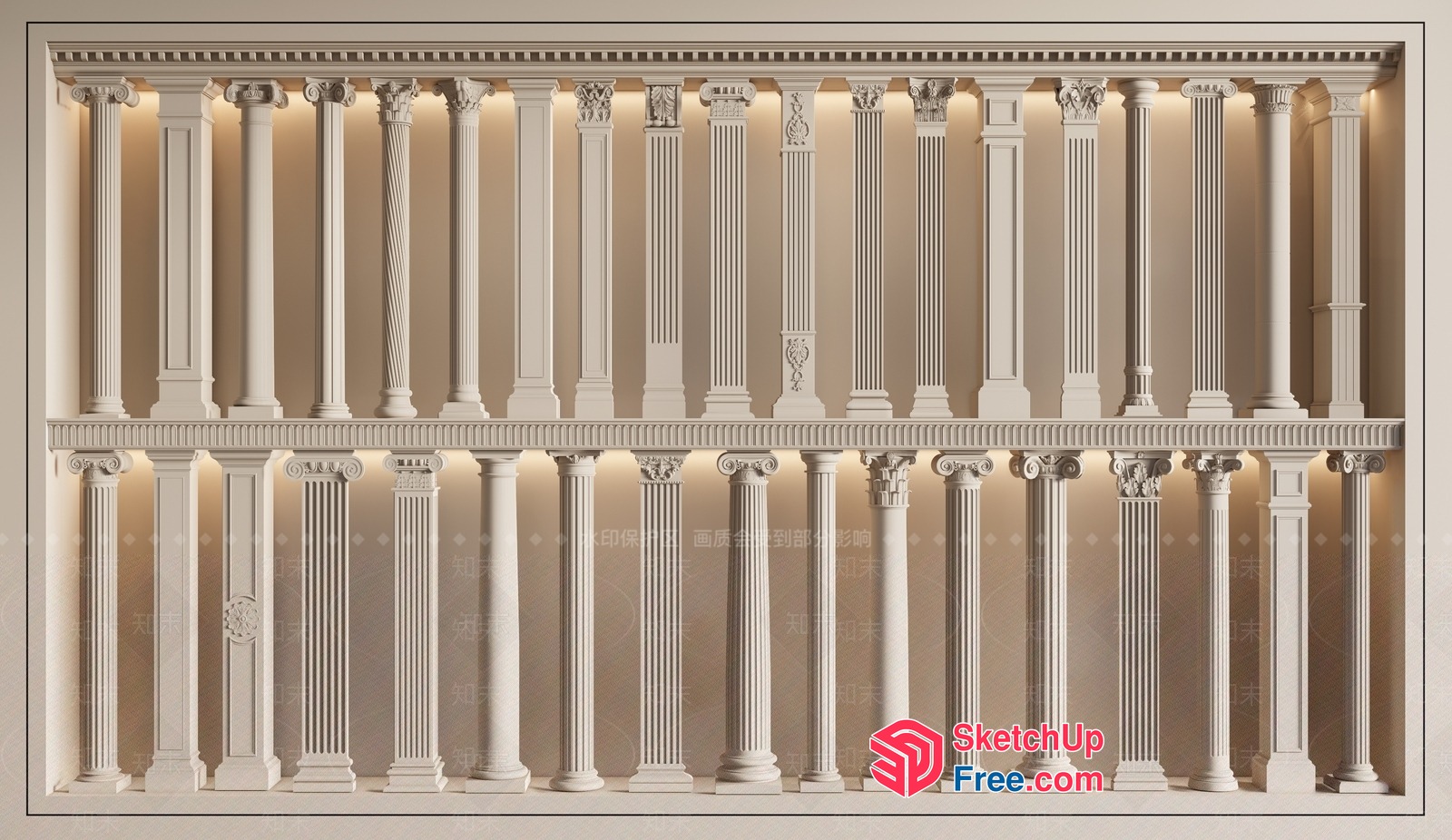 Classic Pillar Collection 3D SketchUp File