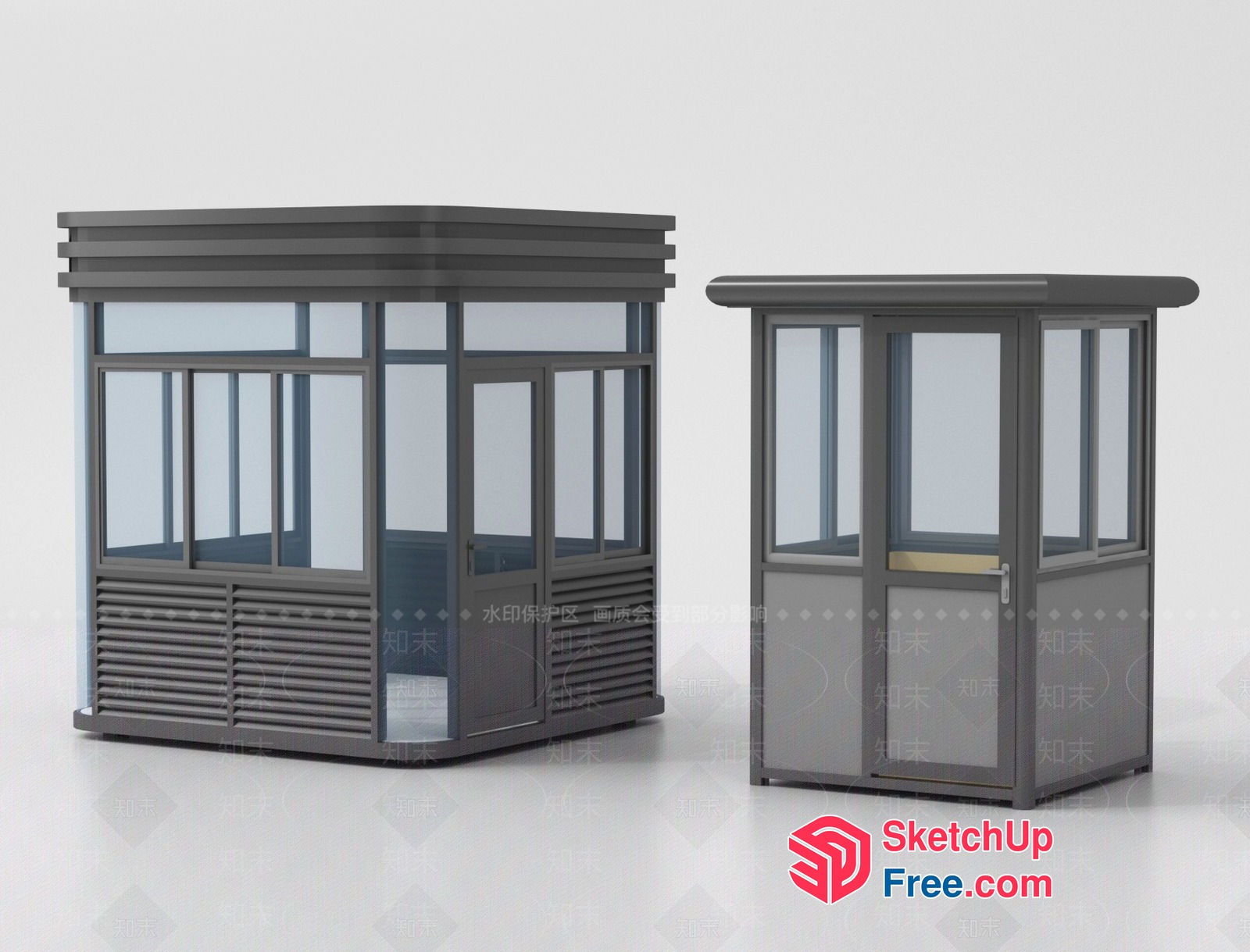 Modern Glass Enclosed Structure 3D SketchUp File