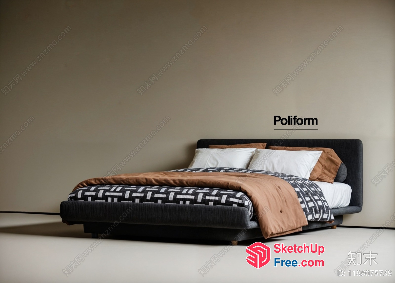 Modern Minimalist Bedroom Furniture Set 3D SketchUp File