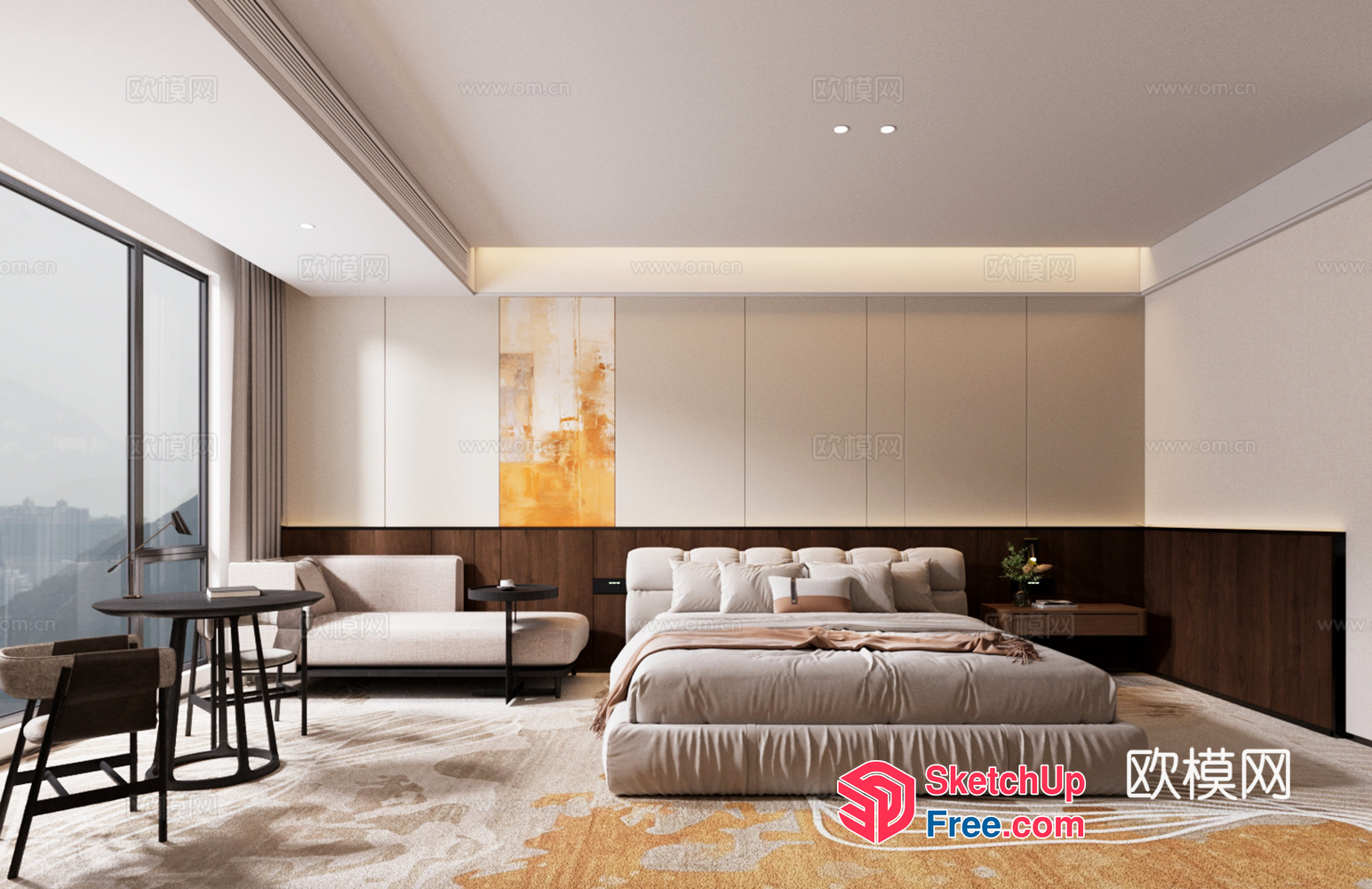 Modern And Elegant Hotel Room Interior 3D SketchUp File